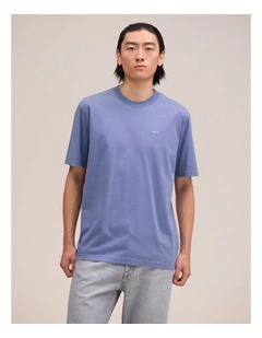Adam Embroidered T/Shirt Stone Blue