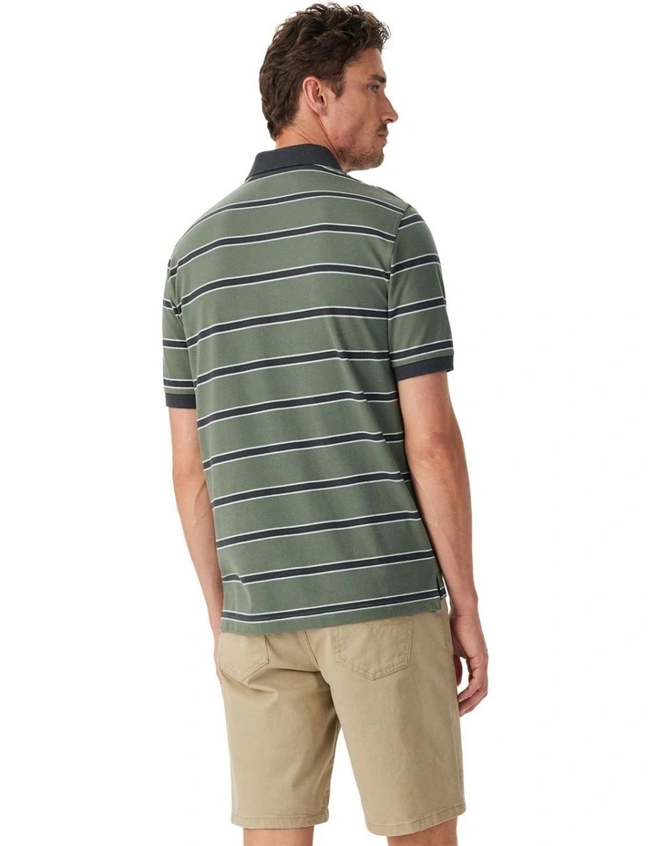 Brunswick Stripe Polo Spruce in Green image 2