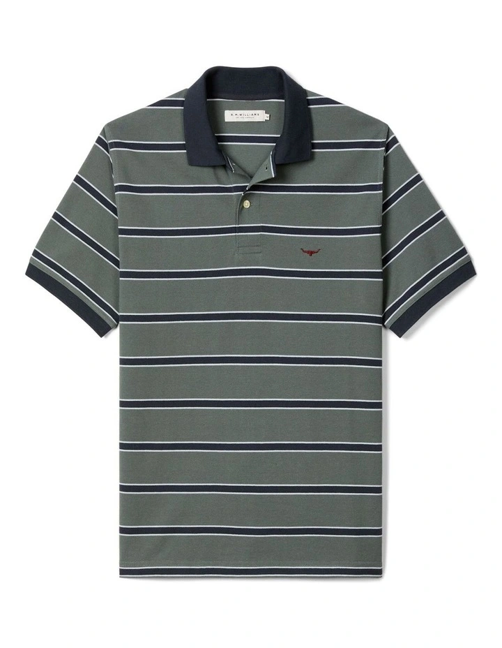 Brunswick Stripe Polo Spruce in Green image 4
