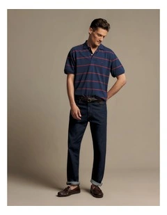 Ashfield Stripe Polo Vintage Blue