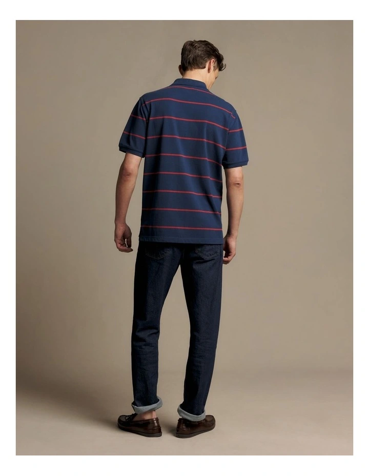 Ashfield Stripe Polo Vintage Blue image 2