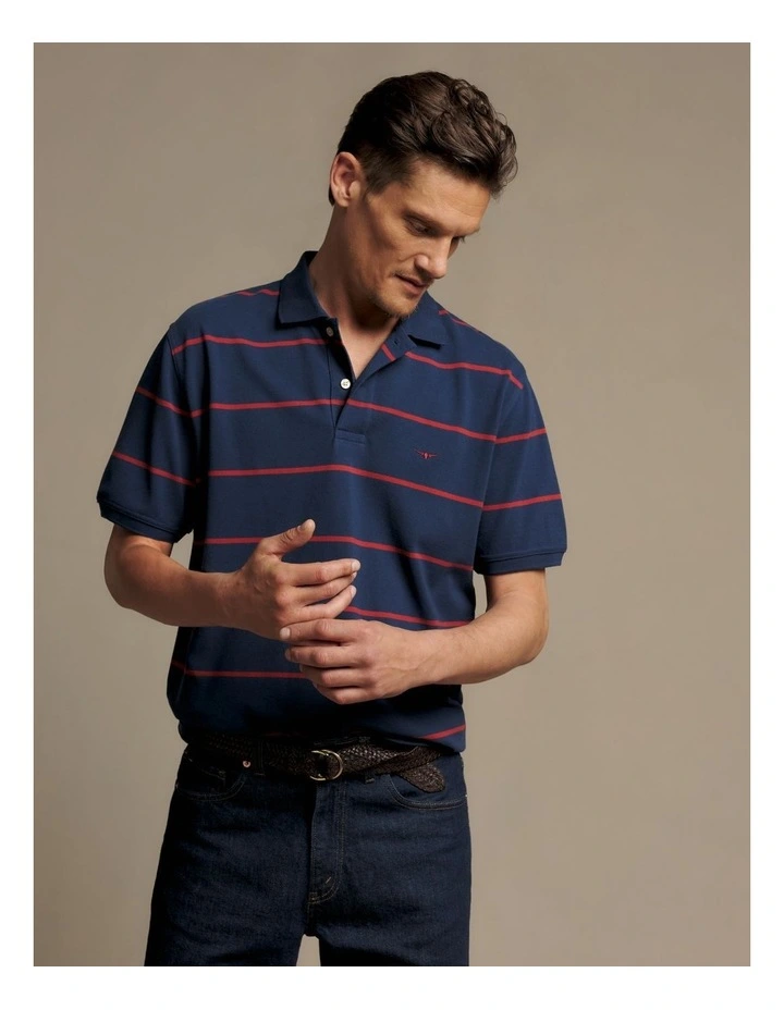 Ashfield Stripe Polo Vintage Blue image 4