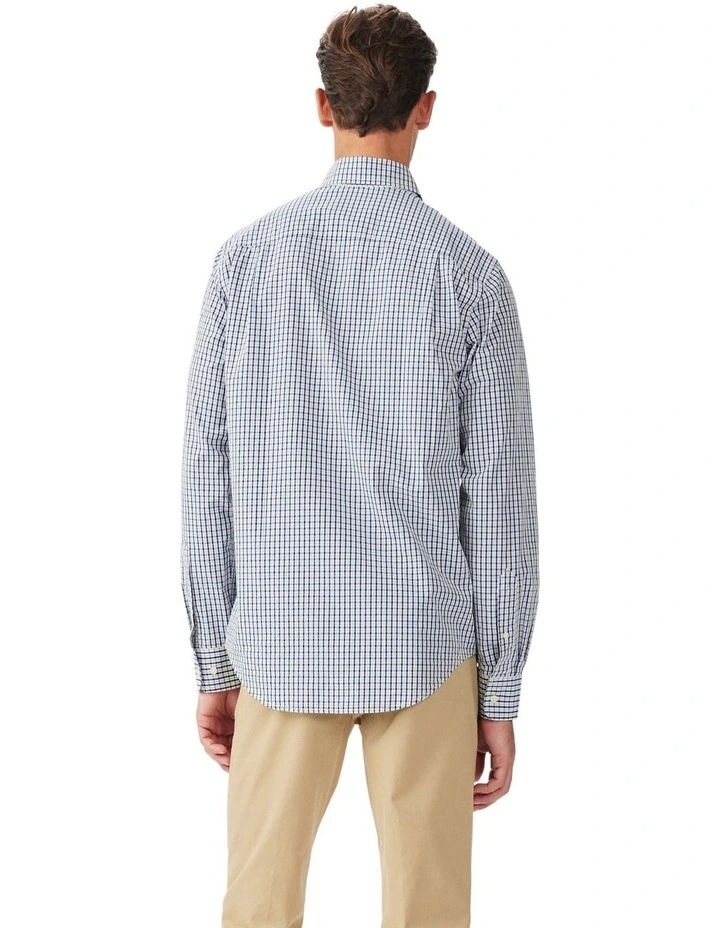 Augusta Classic Poplin Long Sleeve Shirt White Blue image 2