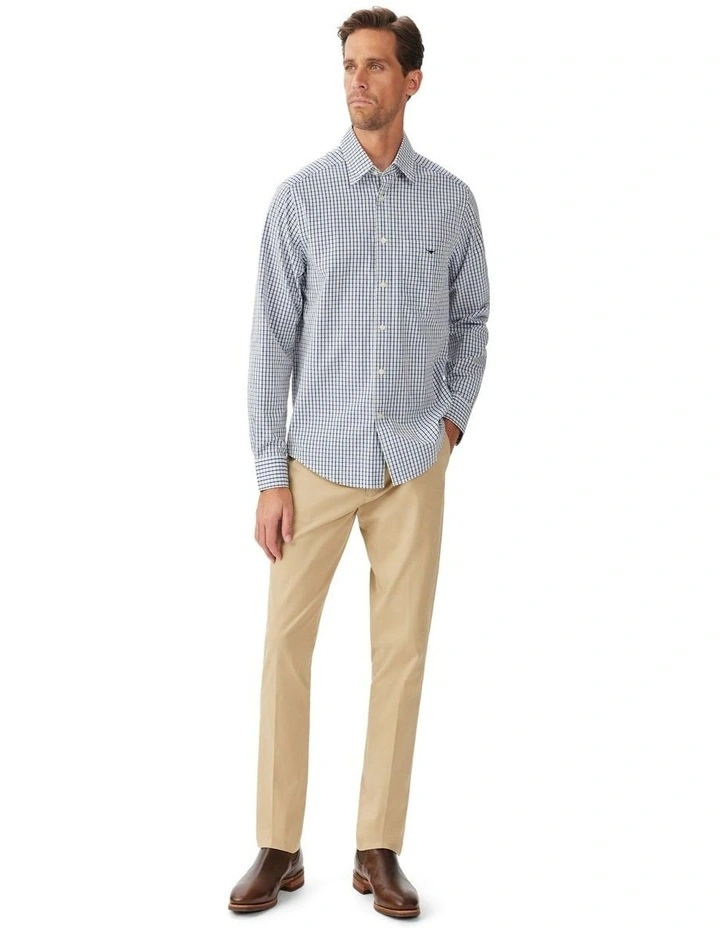 Augusta Classic Poplin Long Sleeve Shirt White Blue image 3