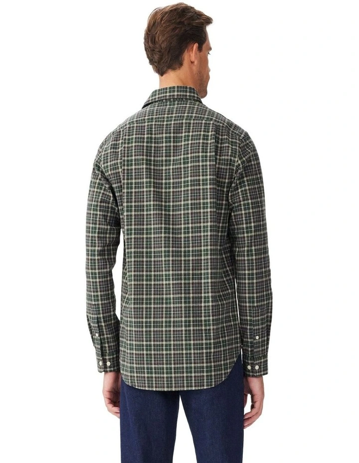 Lincoln Regular Oxford Long Sleeve Shirt Pine Cream Red image 2