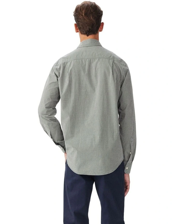 Quinn Classic Poplin Long Sleeve Shirt White Navy Green image 2