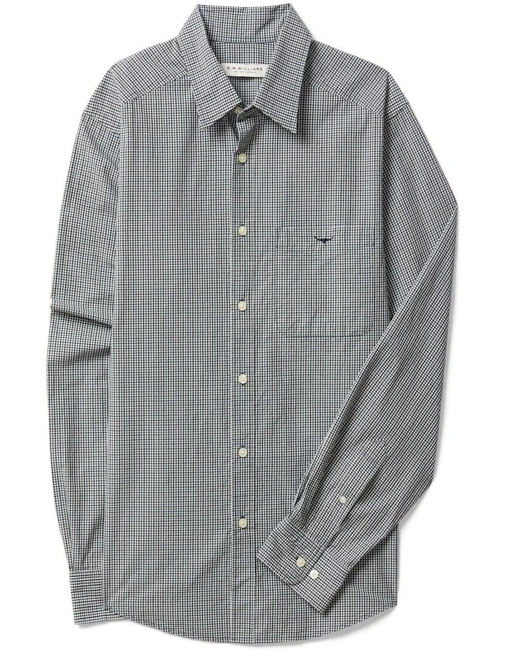 Quinn Classic Poplin Long Sleeve Shirt White Navy Green image 4