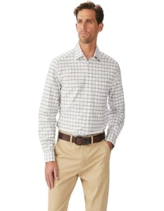 Undara Classic Oxford Long Sleeve Shirt White Blue Sand
