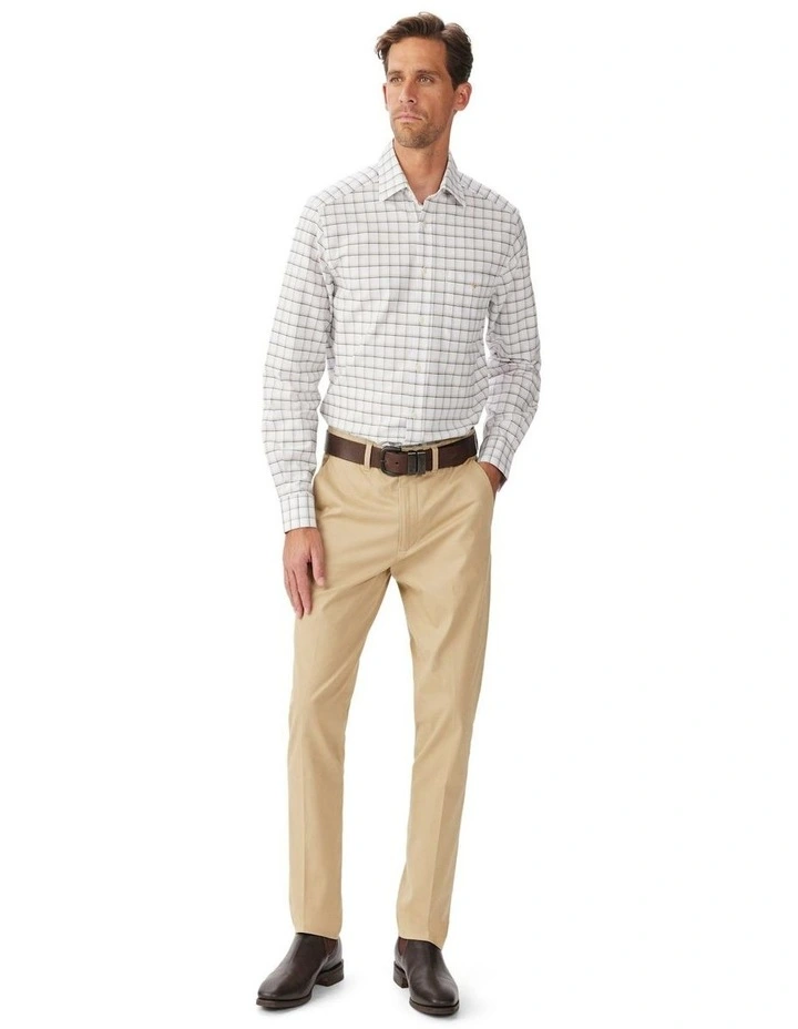 Undara Classic Oxford Long Sleeve Shirt White Blue Sand image 3