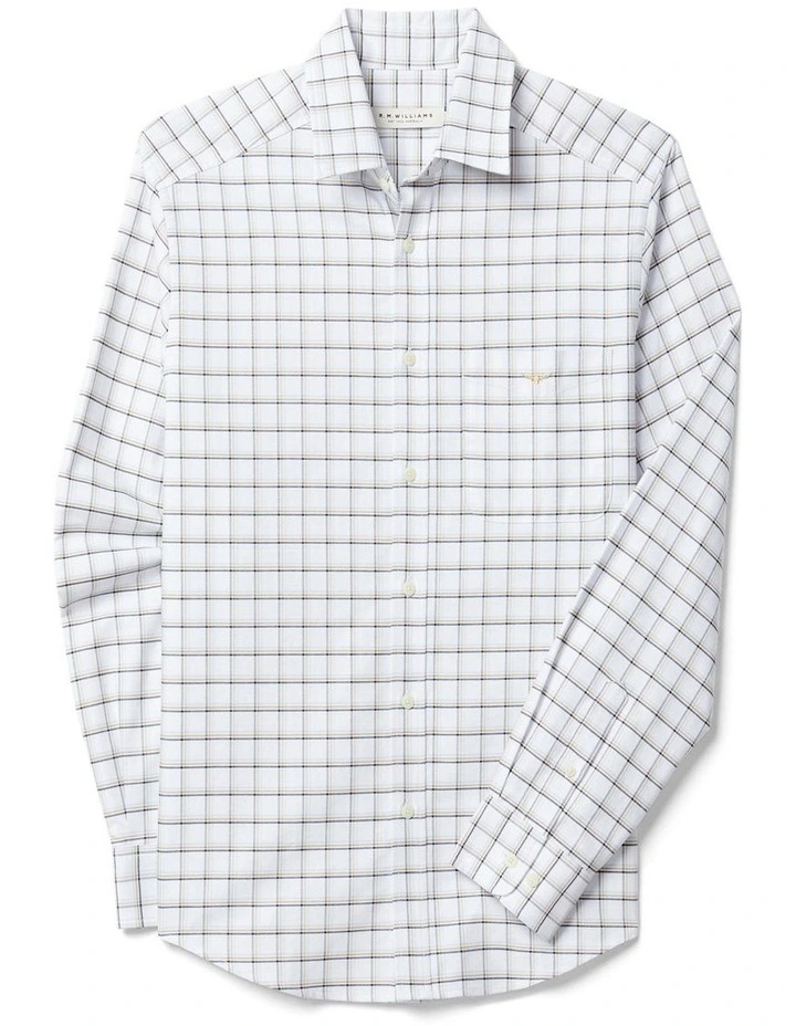 Undara Classic Oxford Long Sleeve Shirt White Blue Sand image 4