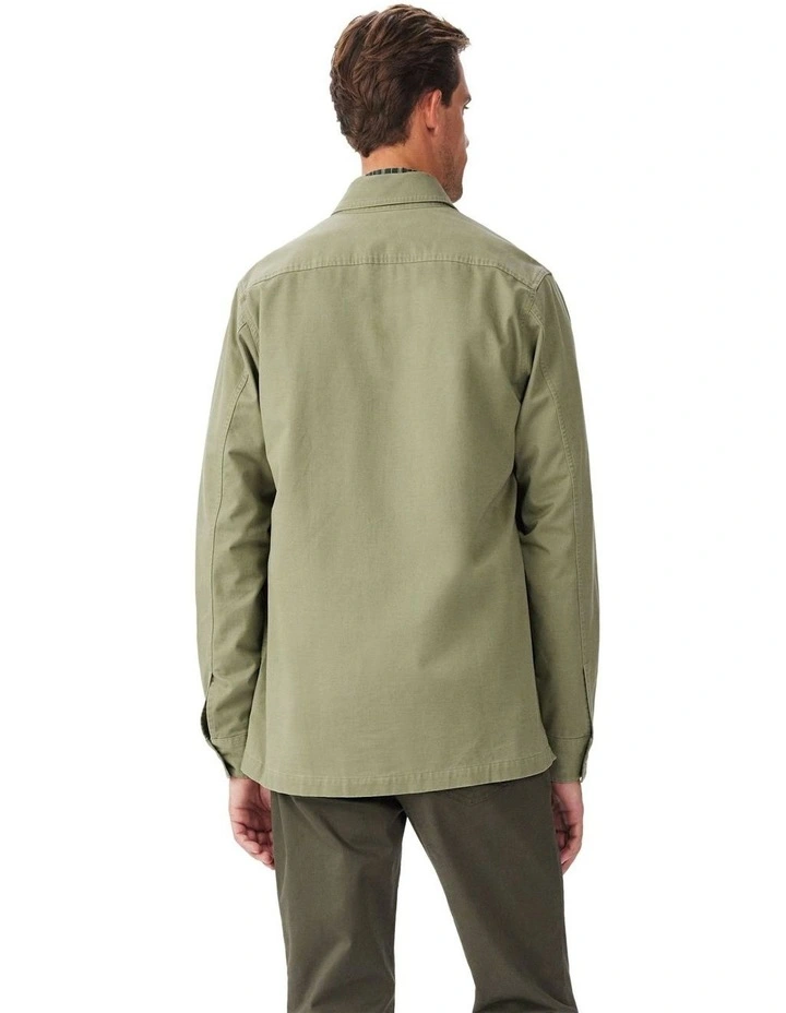 Longford Cotton Overshirt Dark Olive/Olive image 2