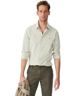 Sommers Regular Poplin Long Sleeve Shirt White Green
