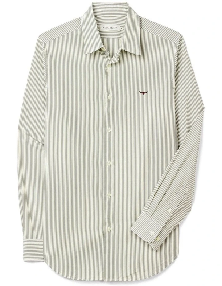 Sommers Regular Poplin Long Sleeve Shirt White Green image 4