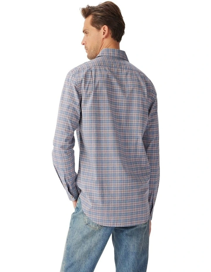 Toukley Regular Poplin Long Sleeve Shirt Blue White Red image 2