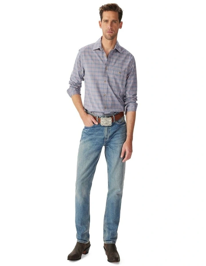 Toukley Regular Poplin Long Sleeve Shirt Blue White Red image 3