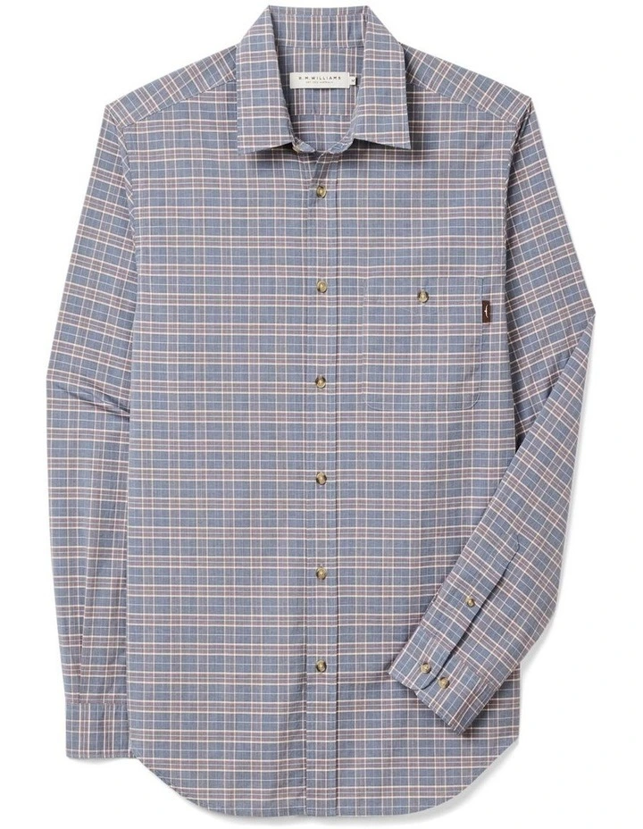 Toukley Regular Poplin Long Sleeve Shirt Blue White Red image 4