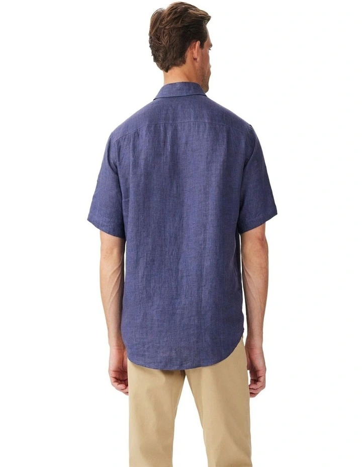 Newman Linen Short Sleeve Shirt Navy image 2