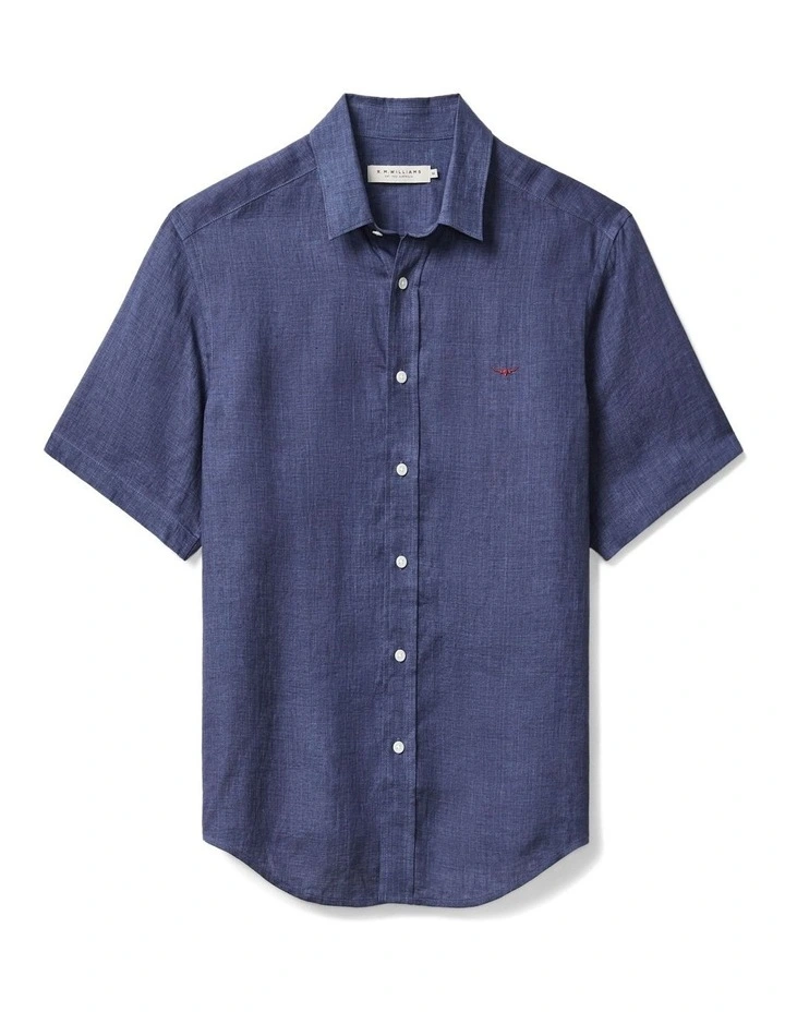 Newman Linen Short Sleeve Shirt Navy image 4