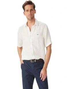 Newman Linen Short Sleeve Shirt White