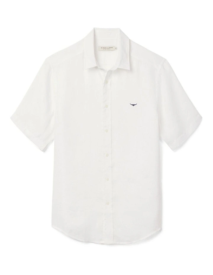 Newman Linen Short Sleeve Shirt White image 4
