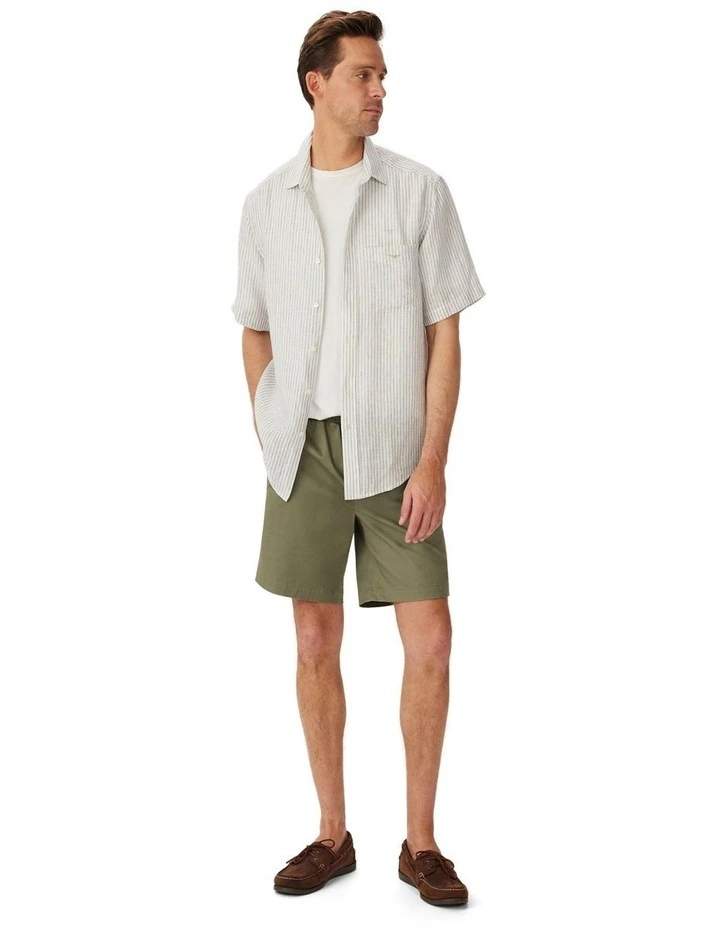 Charles Linen Short Sleeve Shirt in White image 3