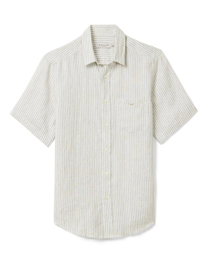 Charles Linen Short Sleeve Shirt in White image 4