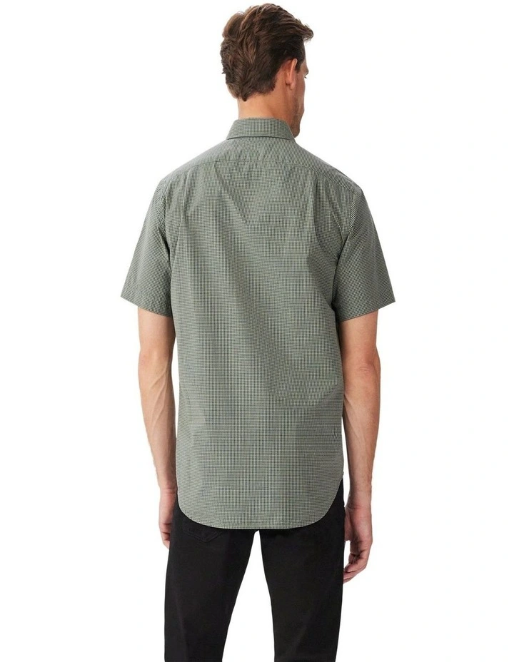 Parkes Short Sleeve Shirt in Sage Navy image 2