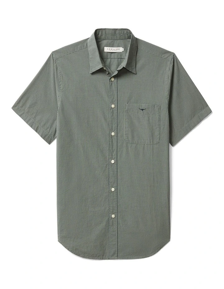 Parkes Short Sleeve Shirt in Sage Navy image 4