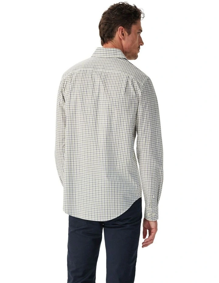 Newland  Poplin Check Long Sleeve Shirt Moss image 2