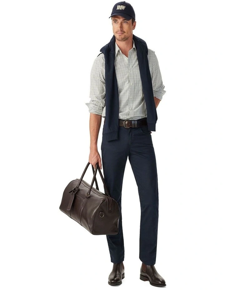 Newland  Poplin Check Long Sleeve Shirt Moss image 3