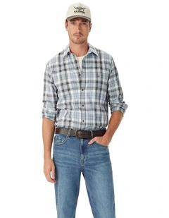 O'Connell  Check Long Sleeve Shirt in White