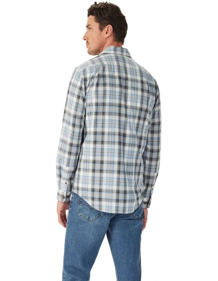 O'Connell  Check Long Sleeve Shirt in White image 2
