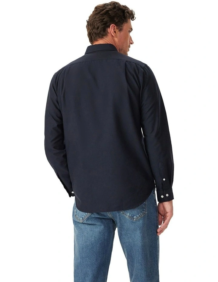 Clapton Oxford Long Sleeve Shirt in Navy image 2