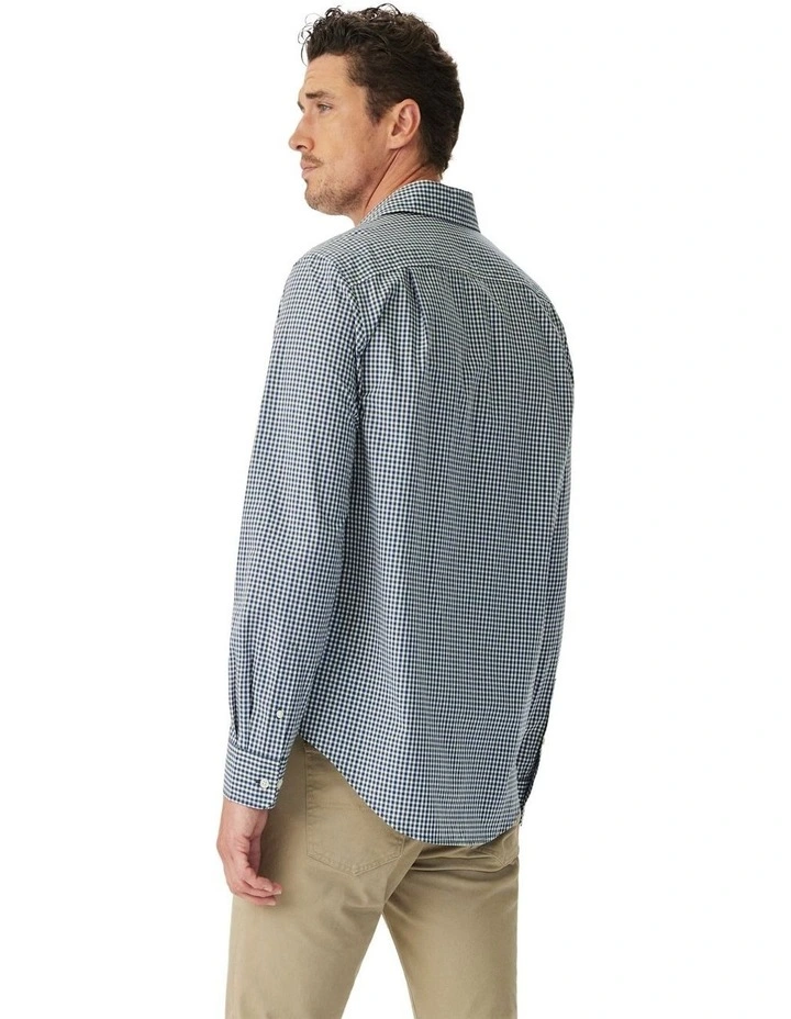 Mogo Poplin Check Long Sleeve Shirt Navy Char image 2