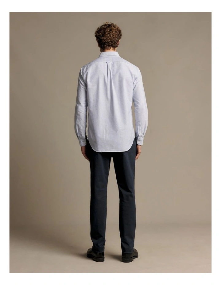 Stanley Regular Oxford Long Sleeve Shirt Navy White image 2