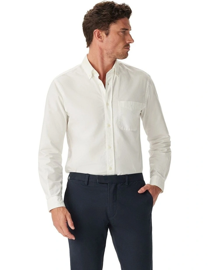 Collins Oxford Long Sleeve Shirt in White image 1