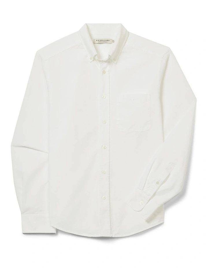 Collins Oxford Long Sleeve Shirt in White image 4
