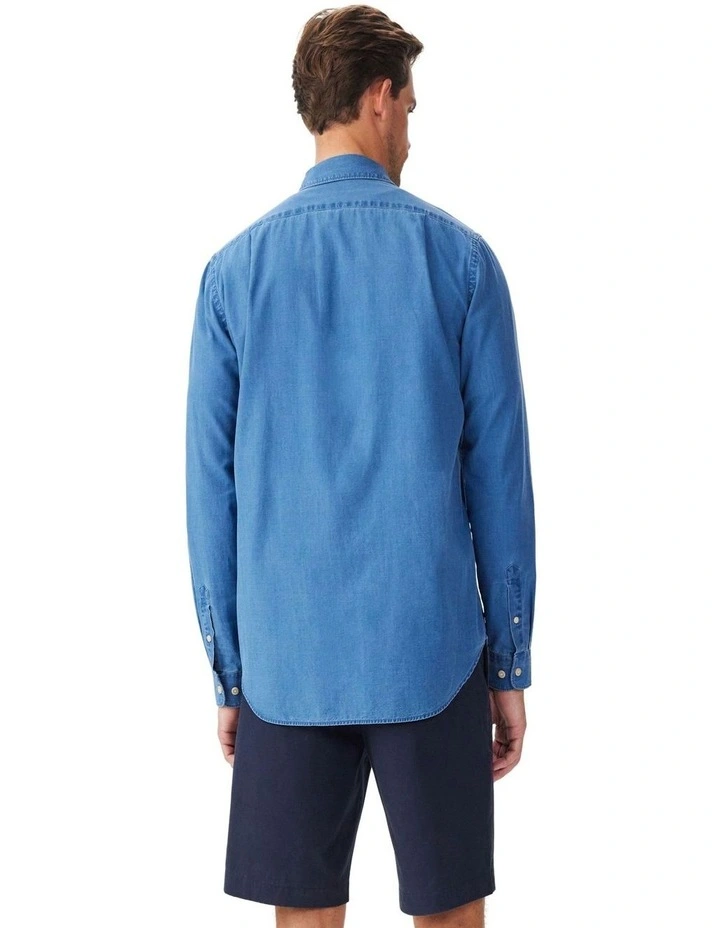 Arno Regular Long Sleeve Shirt in Indigo image 2