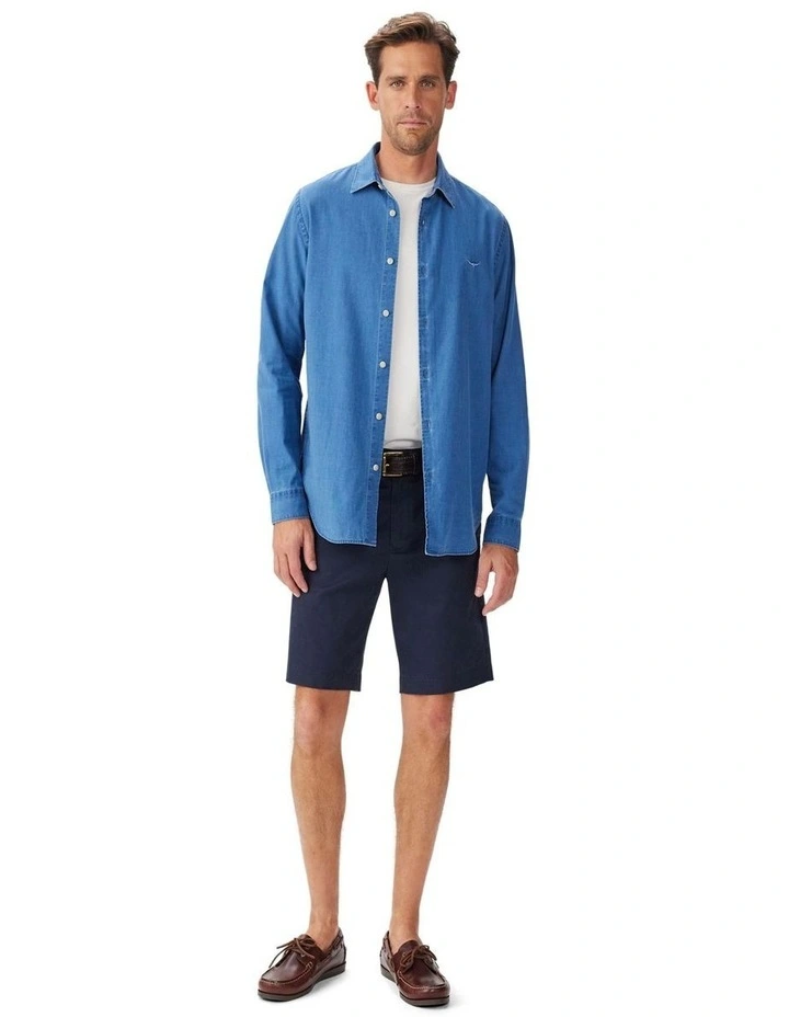 Arno Regular Long Sleeve Shirt in Indigo image 3