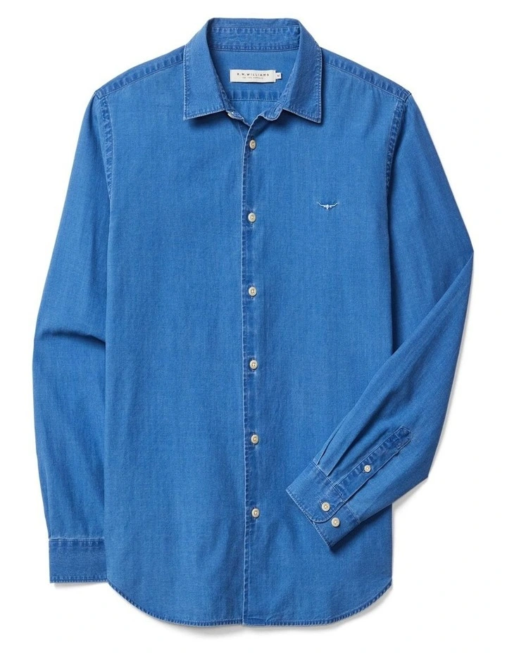 Arno Regular Long Sleeve Shirt in Indigo image 4