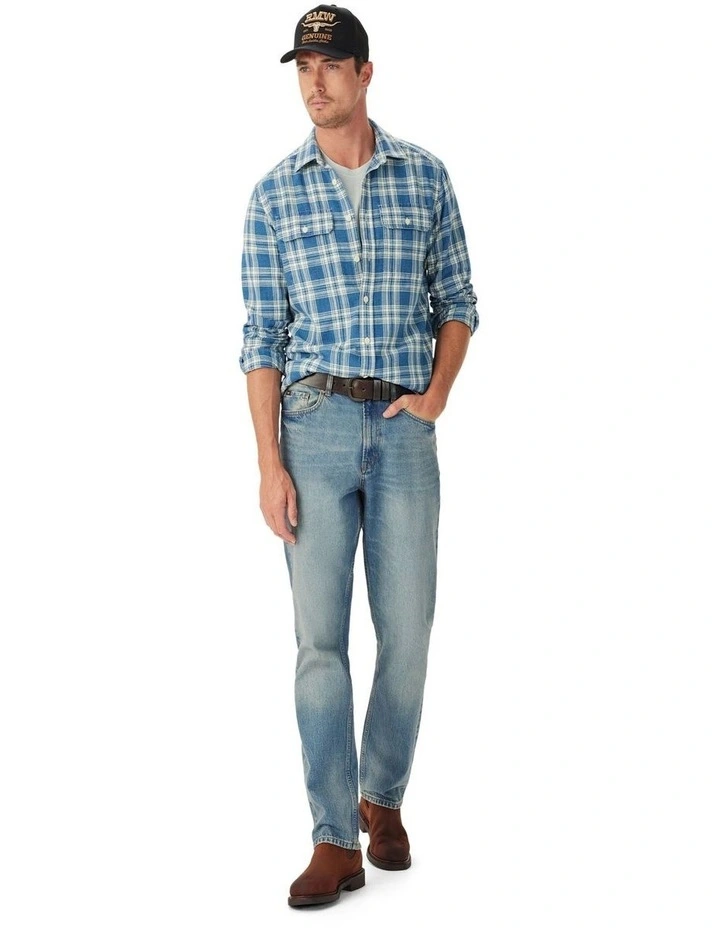 Flinton Check Shirt in Sky image 3