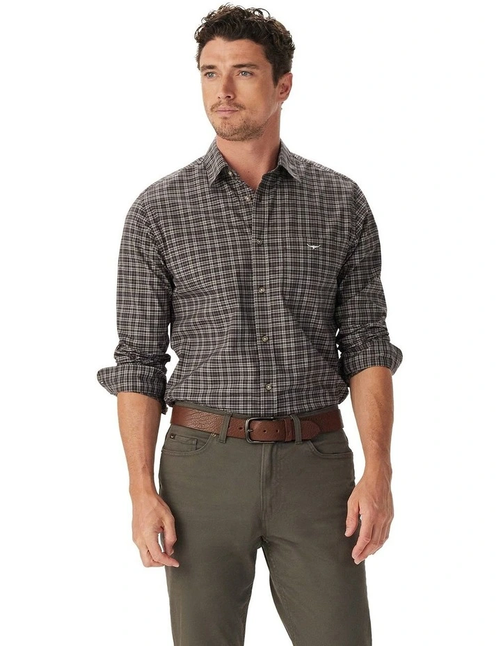 Warrah Poplin Check Shirt in Blackberry image 1
