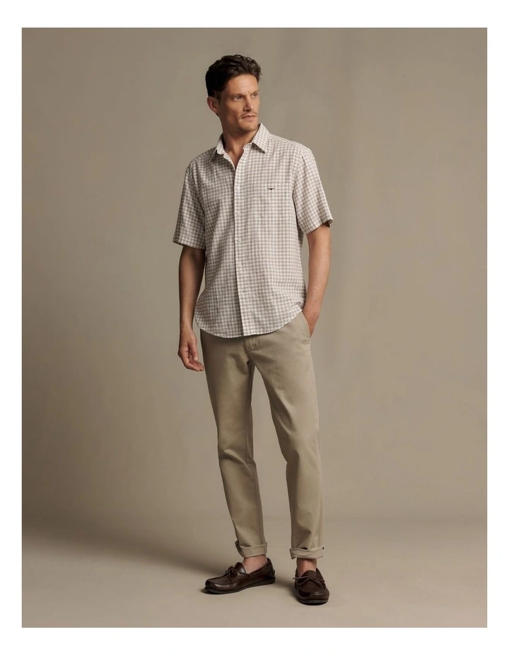 Johnson Check Short Sleeve Shirt Tan image 1