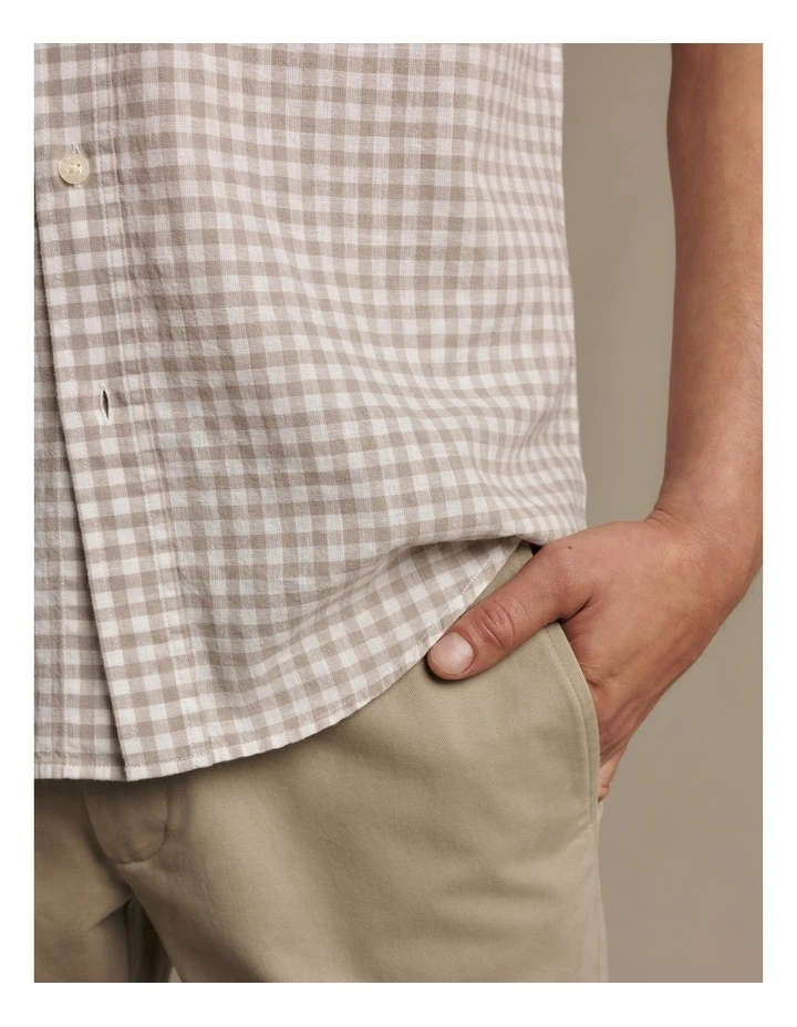 Johnson Check Short Sleeve Shirt Tan image 4