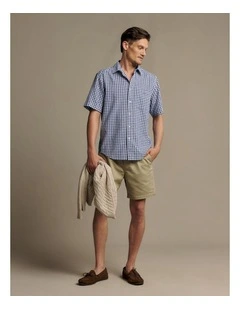 Johnson Check Short Sleeve Shirt in Navy