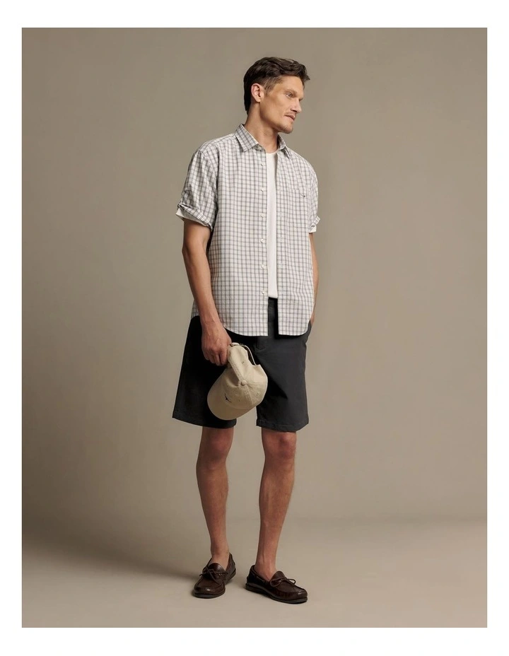 Winton Poplin Check Short Sleeve Shirt White image 1