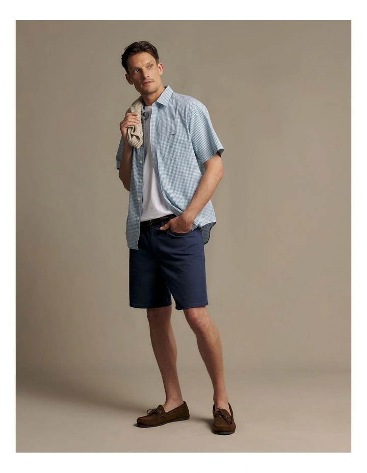 Quinn Poplin Check Short Sleeve Shirt Green image 1