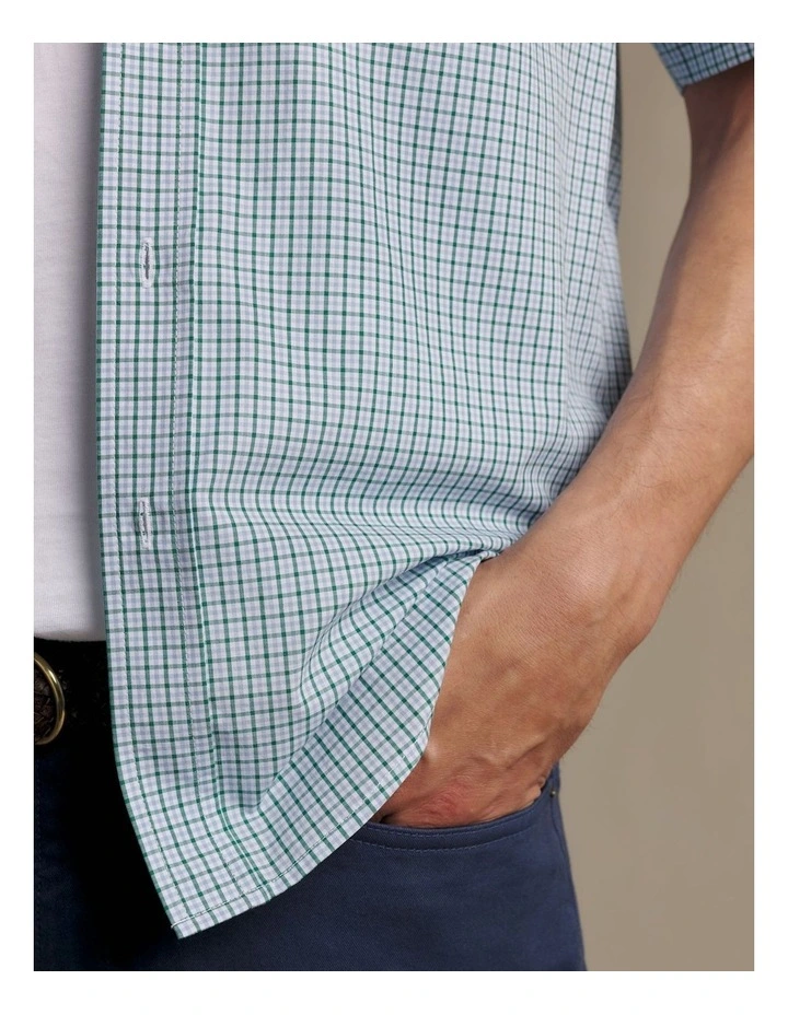 Quinn Poplin Check Short Sleeve Shirt Green image 2