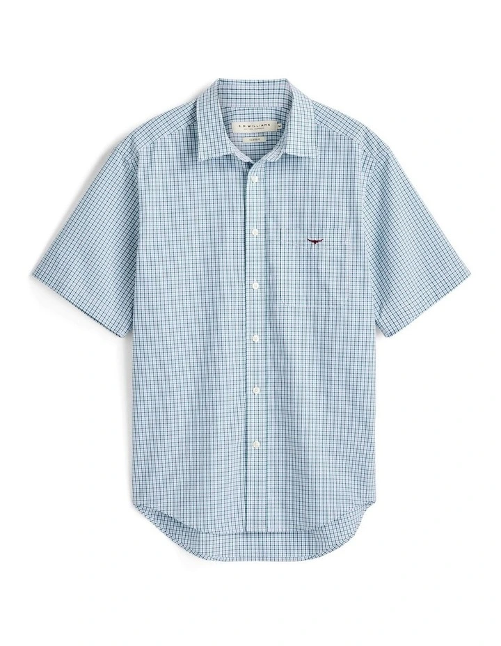 Quinn Poplin Check Short Sleeve Shirt Green image 4
