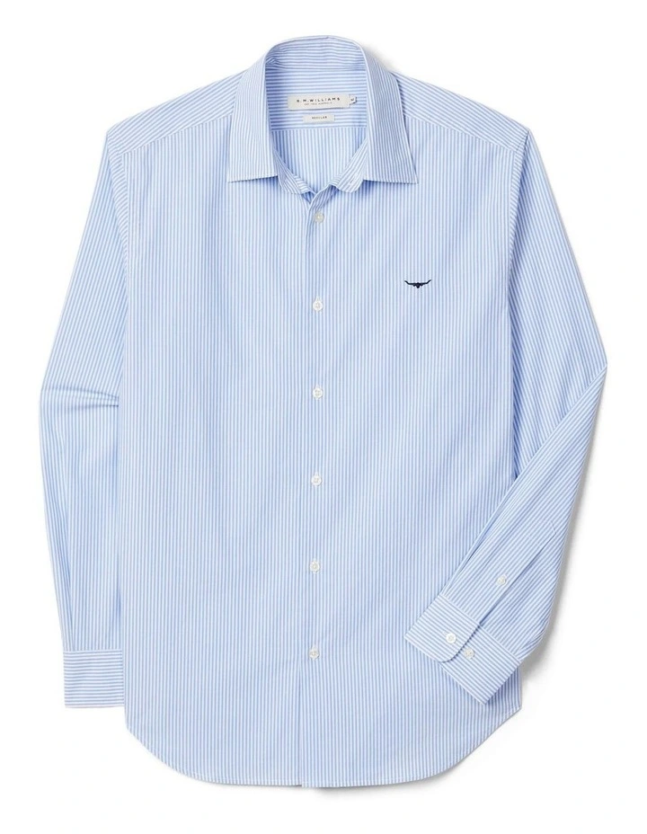 Sommers Stripe Poplin Long Sleeve Shirt White Blue image 4